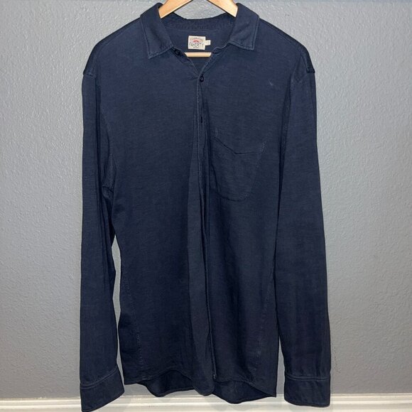 FAHERTY SUNWASHED KNIT SEASONS Single Pocket Shirt Organic Cotton Men's L Tall - Picture 1 of 13
